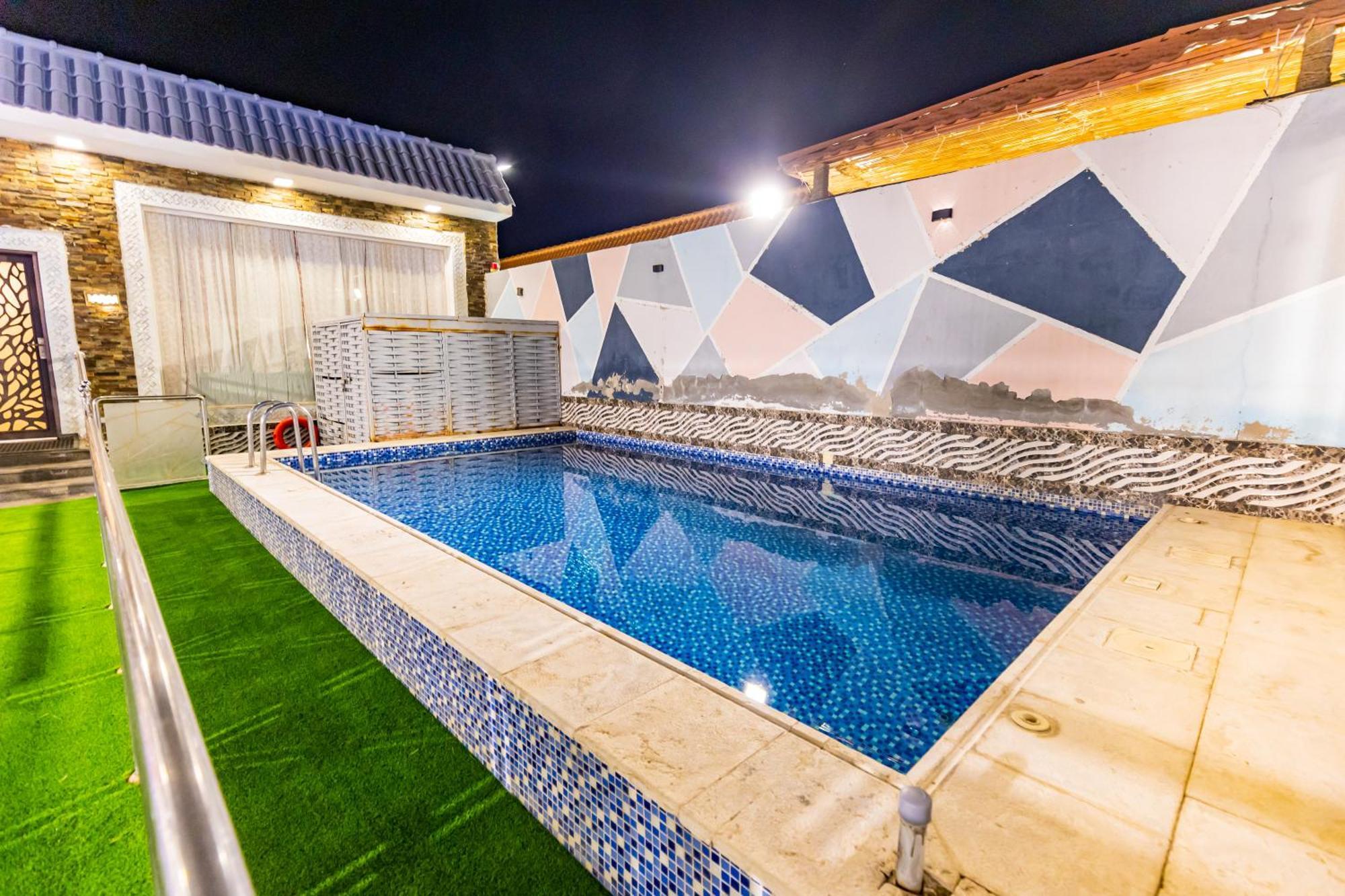 Villa شاليهات الكوخ السويسري وأكوابارك Ash Shishah Exterior foto